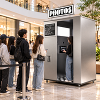 Mesin Photo Booth Komersial dari Baja Anti Karat dengan Layar Sentuh dan Fungsi Pencetakan DSLR/SLR untuk Smartphone, iPad, dan Kios Pembayaran