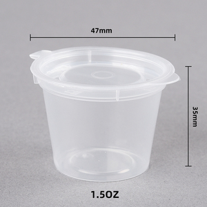 Cốc Đựng Nước Sốt Rau Trộn Rau Trộn Nhựa PP Dùng Một Lần Môi Trường Hộp Đựng Nước Sốt Mang Đi Mang Đi Ngâm 1.5Oz Có Nắp Đậy - Product Image 1