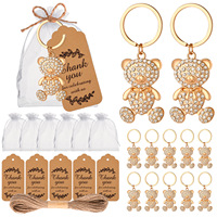 Porte-clés ours en peluche mignon, souvenir de mariage, cadeau de remerciement pour invités, fête prénatale, anniversaire, baptême