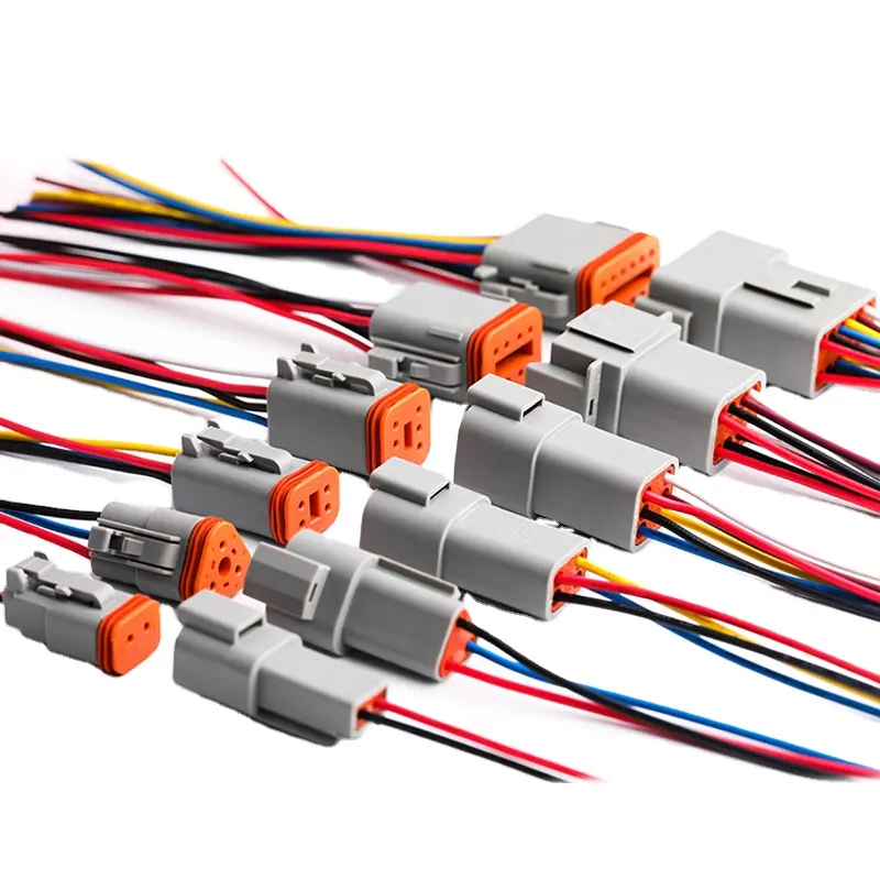Deutsch DT ขั้วต่อ2 3 4 6 8 12พิน,สายไฟฟ้าปลั๊กแบบปิดผนึกสำหรับรถยนต์สายรัดกันน้ำพร้อมตัวผู้ตัวเมีย DT06 DT04