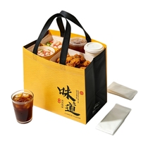 Sac d'emballage thermique en non-tissé spunbond à ouverture supérieure cousu pour la livraison de repas en restaurant, en stock