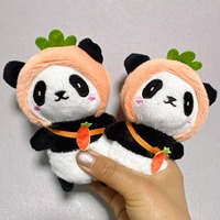 Porte-clés pendentif en peluche panda mignon de dessin animé, jouet porte-clés animal en peluche, cadeau pour enfants