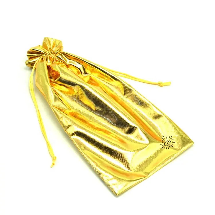 बड़ी सोने धातु साटन रेशम जूता बैग oem बाल बैग के साथ कस्टम लोगो