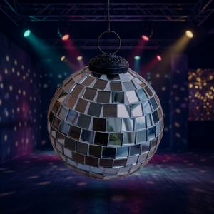 <b>Small</b> Silver Mirror Ball Hanging <b>Ornament</b> Glass Retro Style Christmas Tree Decoration Party Crafts - Product Image 3