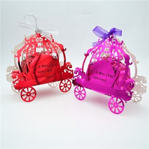 Boîte cadeau découpée au Laser, chariot de conte de fées, pour première <span class=keywords><strong>communion</strong></span> du mariage, personnalisé, 50 pièces - Product Image 6