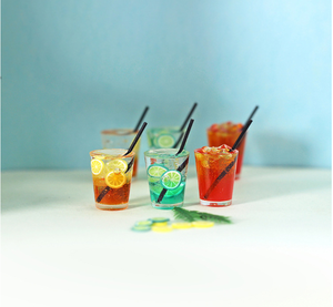 1/6 1/12 <span class=keywords><strong>maison</strong></span> de poupée Simulation Miniature Mini Fruit citron thé boisson jouet tasse modèle décor - Product Image 1
