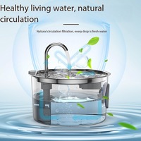 Fontaine à eau pour animaux de compagnie en acier inoxydable de 3,2 L, distributeur d'eau automatique ultra silencieux pour chats et chiens