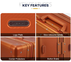 <span class=keywords><strong>Precio</strong></span> competitivo de fábrica Nuevas maletas de mano Textura de metal de aluminio Viaje de varios días listo con logotipo personalizado - Product Image 6