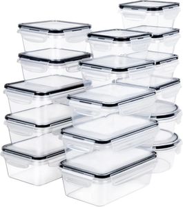 Clear Rectangle Eco-Friendly PP Plastic Leak-proof Modern <b>Kitchen</b> Fridge Organizer 16-Piece Food <b>Storage</b> <b>Box</b> Set for Freshness - Product Image 2