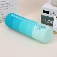 Nouvel étui à stylos en silicone – Boîte de rangement créative pour étudiants, portable et simple, avec dégradé de couleurs
