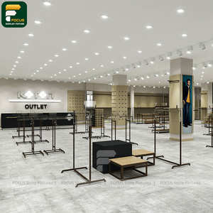 ร้านขายเสื้อผ้าสมัยใหม่ ชั้นวางเสื้อผ้า ตู้โชว์สินค้า แผงผนัง ตู้คิดเงิน ชุดไฟส่องสว่าง - Product Image 2