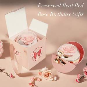 Eternal Preserved Red Rose Gift <b>Box</b> Round Magnetic Jewelry Storage Valentine'S Day Romantic <b>Present</b> For Women Her Mom Wife - Product Image 3