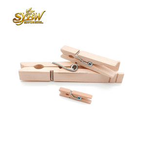 SYBW 48mm Épingles à linge multifonctionnelles en bois de bouleau massif, écologiques, finition laquée classique (naturelles et colorées), type suspendu - Product Image 6