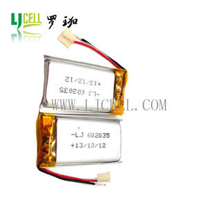 Li-Polymer smallest 3.7V battery 50-2000mAh (dimension: 3*10*30mm/4*10*20mm/4.5*12*25mm)) - Product Image 1