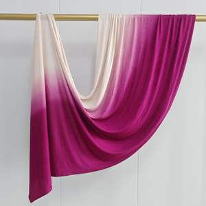 Sciarpa lunga in Jersey di cotone sfumato stampato biadesivo in Jersey elasticizzato Obmre Hijab sciarpa musulmana avvolgente scialle bicolore - Product Image 2