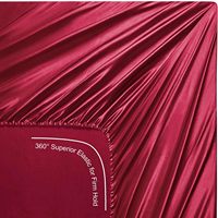 Ensemble de draps en satin rouge de Noël luxueux 4 pièces hypoallergénique doux de refroidissement pour un confort ultime Style simple