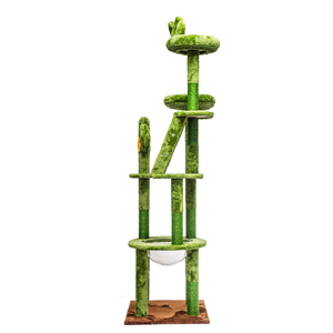 Modern MDF Tall <b>Cat</b> Tower with Transparent Capsule Design Sisal <b>Scratching</b> <b>Posts</b> & Plush Perches-Interactive Indoor Furniture - Product Image 3