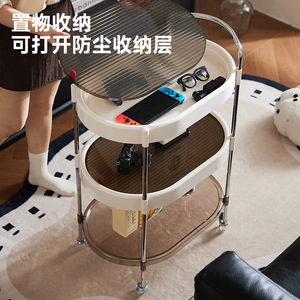 Movable Trolley 3 Floors Four-<b>Wheel</b> Storage Rack For Bedroom And Living Room Snack Toy Organization - Product Image 2