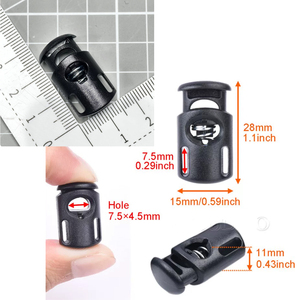 Penutup Plastik Hitam Pengunci Tali Lubang 8mm Klip Pengatur Tali Pakaian Tali Sepatu Olahraga Aksesoris Tali <span class=keywords><strong>Bungee</strong></span> Tahan Air - Product Image 4