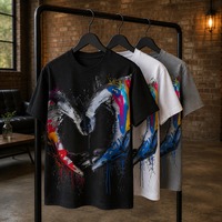 T-shirt en coton 100% tissé brodé vintage de luxe pour hommes et femmes, mode streetwear hip-hop