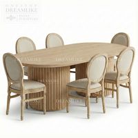 Table de salle à manger rectangulaire élégante en bois massif de style vintage, idéale pour les mariages de luxe, événements, fêtes et banquets à louer