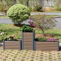Jardinières surélevées en composite WPC modernes, durables et faciles à assembler pour légumes, fleurs, jardinage domestique et aménagement extérieur