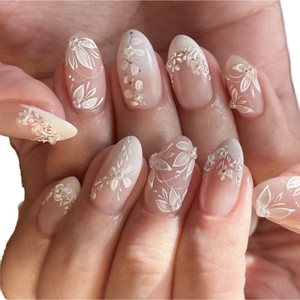 30 Pièces d'ongles en plastique pour enfants, style français, longue durée, avec décorations 3D Lapin, Dauphin, Fraise - Product Image 3