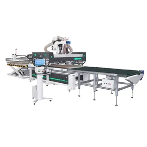 1325 Automatische Voeding Laden Lossen Hout Cnc Productielijn Werkende Cnc Router Zijboormachine