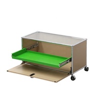 Mueble Auxiliar Modular de Estilo Bauhaus Vintage para Organización del Hogar u Oficina, Mueble de Salón con Ruedas