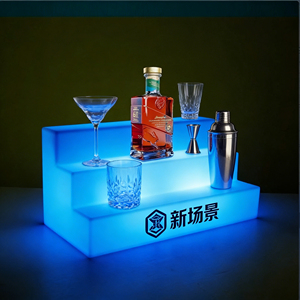 24-inch 3-traps LED verlichte PE moderne commerciële bar wijnkelder hotel drankenfles display schap eetkamer buiten IP65 - Product Image 4