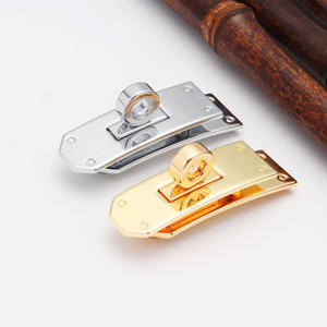 गोल्ड बैग लॉक हार्डवेयर सामान महिलाओं के बैग ब्रीफकेस लॉक बेस सेट हैंडमेड डिय चमड़े के सामान हार्डवेयर - Product Image 3