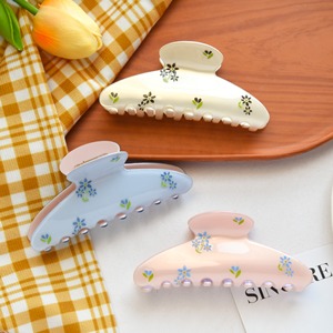 Nueva moda Floral estampado flor tiburón pinza para el cabello para mujer chica Vintage francés Floral pinzas para el cabello accesorios joyería regalo - Product Image 5