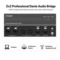 2x2 Dante Audio Bridge XLR Analog-zu-Digital-Konverter mit DSP PoE+ 48V Phantomspeisung XLR 2 Ein- 2 Ausgänge Dante Netzwerk-Bridge AES67