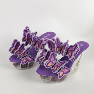 Xinzirain personnalisé grande taille papillon talon sandale bout ouvert discothèque décapant pôle <span class=keywords><strong>danse</strong></span> plate-forme transparente talon compensé - Product Image 6