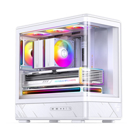Boîtier PC Gaming D200 Mid-Tower Style Mini avec Ports USB Frontaux, Ventilateurs de Refroidissement, Matériaux Métalliques en Alliage d'Aluminium-SPCC, M-ATX, Stock Disponible