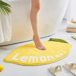 Ensemble de tapis de bain Good Times à l'avocat et au citron, 3 pièces, tapis de sol antidérapants et absorbants pour salle de bain, design original - Product Image 3