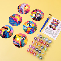 Kit de peinture par numéros M-219 Animal PVC Coaster DIY – Création artistique pour la décoration intérieure