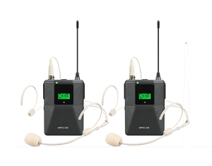 T UHF Dual Channel Tai nghe tầm xa vành đai không Dây Gói <span class=keywords><strong>Microphone</strong></span> với built-in thông tin phản hồi ức chế - Product Image 1