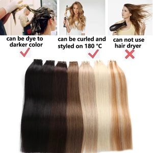 Extensiones de Cabello Adhesivas Mona Tape, Cabello Humano Natural Marrón, Trama Adhesiva, Extensiones de Cabello Real Natural, Sin Costuras, 20 Piezas - Product Image 2