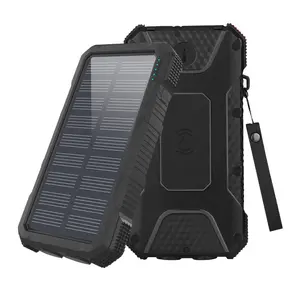QC3.0快速充电太阳能电源20000mah，带10w无线充电和双SOS手电筒