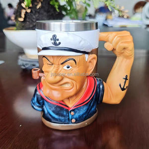 פופאי מובלט קריאייטיב אירופה צינור אמריקאי זקן קישוט שולחן עבודה קישוט כוח קפה כוס מתנה חומרים רב תכליתיים - Product Image 5