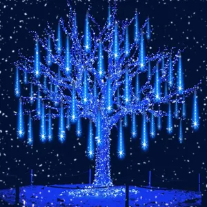 Светодиодные уличные фонари для метеоритного душа, 30,48 см, 8 трубок, светодиодные рождественские фонари в виде сосулек, снега