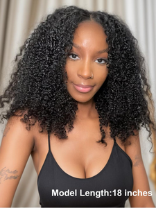 V partie perruques cheveux humains Jerry bouclés pince sans colle dans Vpart perruque Minimal Leave Out Upgrade U partie perruque de cheveux humains 10-30 pouces - Product Image 5