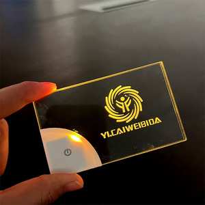 Glow LED Name <strong>Card</strong> Custom Print LOGO Acrylic LED Business <strong>Cards</strong> Personalized Laser Engraving Night Light for Party <strong>Club</strong> - Product Image 2
