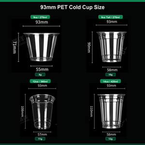 Food Grade Clear Round PET <b>Plastic</b> <b>Cup</b> with Lid 12oz 16oz 20oz Disposable for Party Catering - Product Image 3
