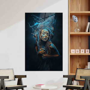 Modern Abstract Surreal Woman Glass Print Canvas Artwork, Elegant Home Decor,<b>WRAPPED</b> CANVAS - Product Image 3