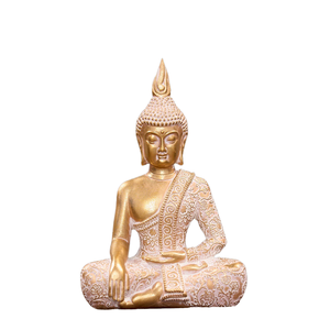 Figura de Buda Chino Witt en Resina, Estatua Dorada de Buda Sentado, Pintada a Mano, Decoración de Lujo para el Hogar y el Estudio, Modelo Budista - Product Image 4