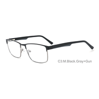 Monture de lunettes optiques carrée en métal massif pour hommes, verres de lecture, verres PC, 4 couleurs disponibles, marque FYHJ