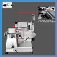 YOSLON YSN-B250B-2 Cuisine Restaurant Réglable d'épaisseur de tranche semi-automatique Trancheuse À Viande