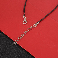 Cordon en Cuir Noir, Ligne Cirée avec Fermoir Homard, Accessoires de Bijoux pour Pendentifs Pierres Précieuses, Chaîne Cordon de Collier